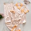 Sweet And Cool Girl Ice Silk Pajamas Women'S Summer Short-Sleeved Trousers Casual Lazy Style Loungewear Can Be Worn Outside