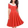 QICED Fashion Summer Spring Short Sleeve V-Neck Casual Dresses