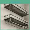 Bathroom Shelf Bathroom Rack Punchfree Toilet Space Aluminum No Drill Hanging Rack Bathroom Organizer Hang On The Wall