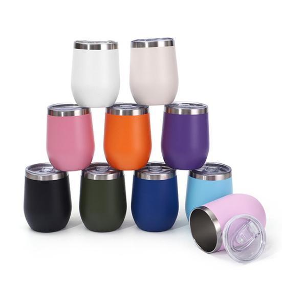 Stainless Steel Wine Cup with Leak-Proof Lid Hot Cold Drinks Portable Travel Cup Anti-Slip Design Insulated Thermal Mug