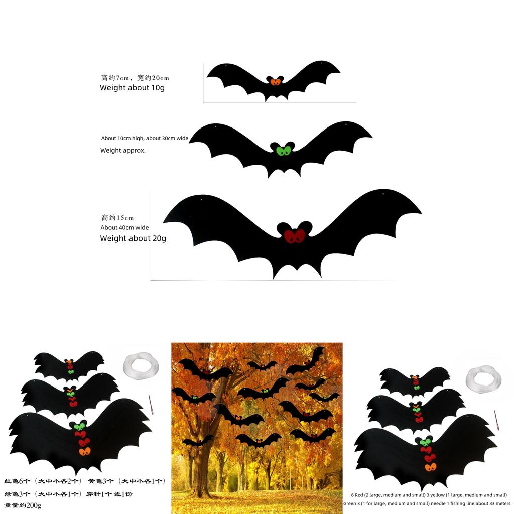 Stylish Halloween Felt Bat Decorations For Spooky Bar Party And Festive Events