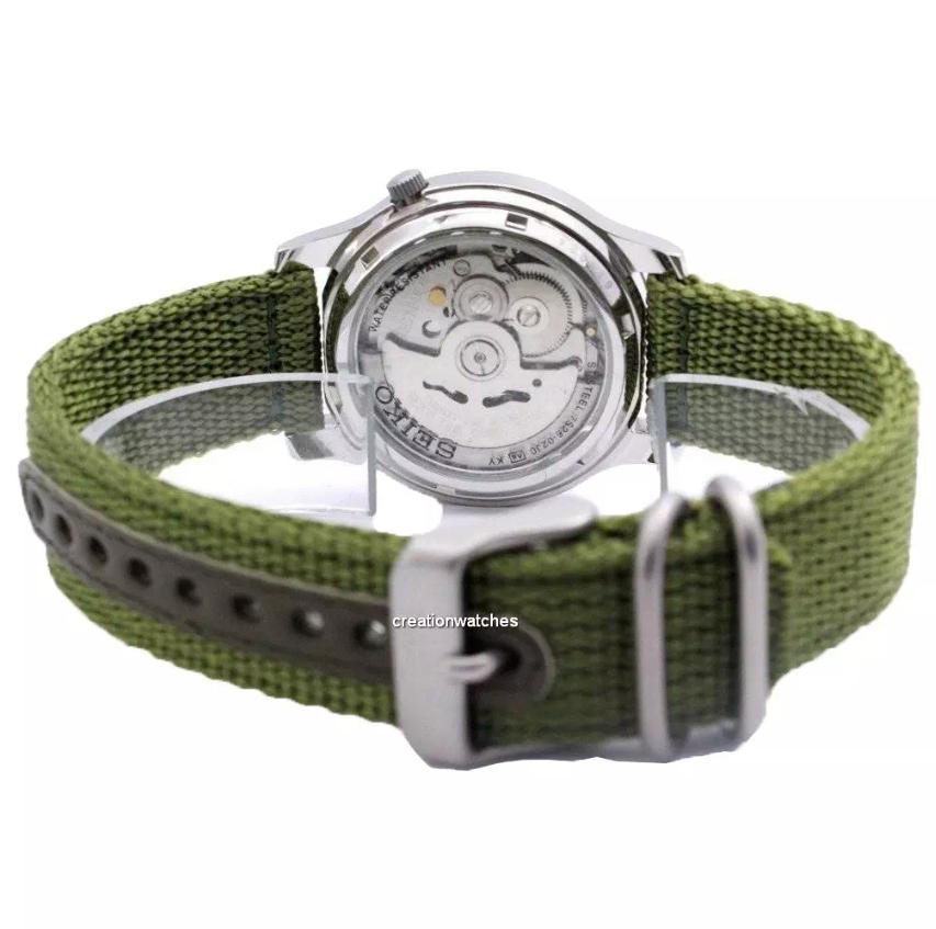 Repasované pánské hodinky Seiko 5 Military se zeleným ciferníkem, automatické SNK805K2
