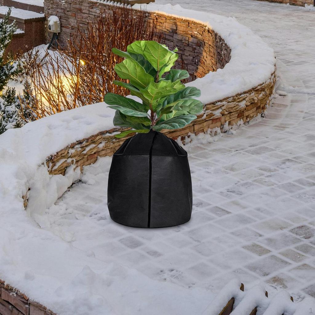 Plant Winter Protection Pot Anti Frost Cover with Drawstring and Zipper Flower Bag