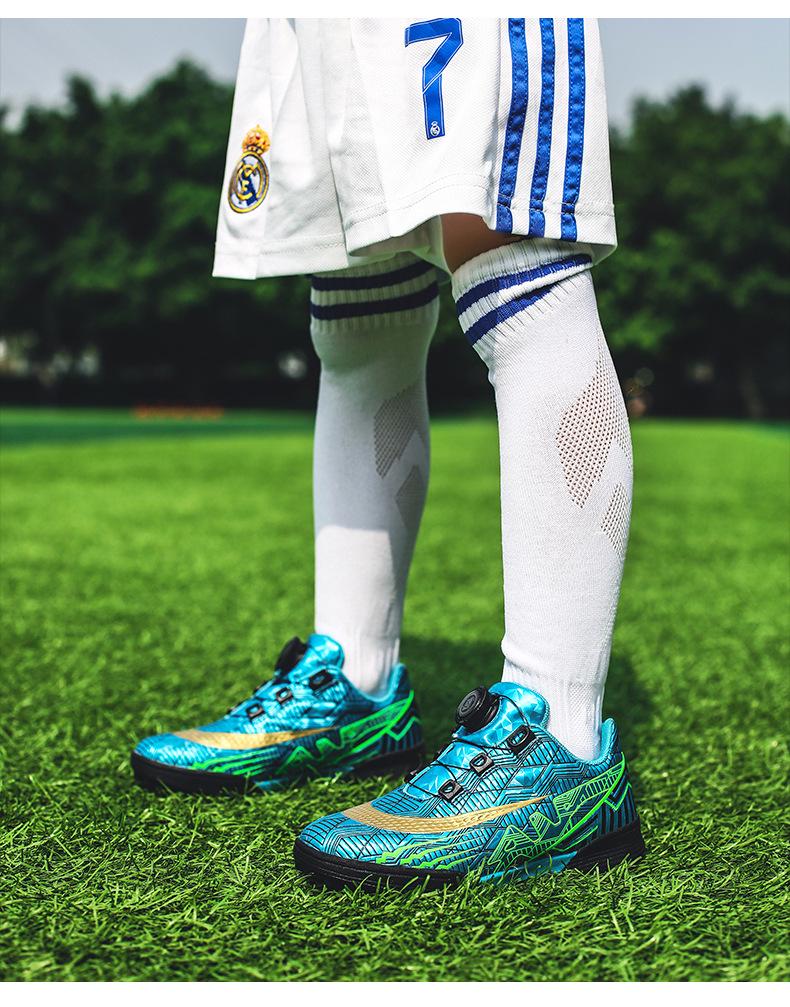 New Season Rotating Buckle Football Shoes for Kids - Breathable, Short Studs for Boys & Girls