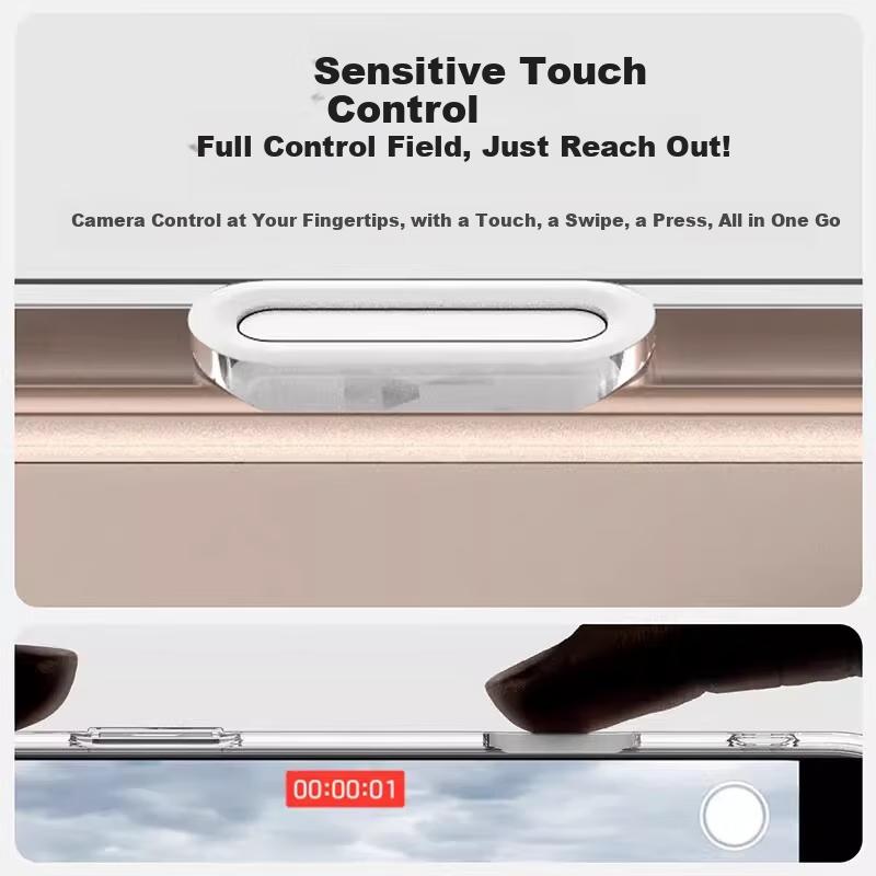 AI Button Transparent MagneticCase for Apple IPhone 16 Pro, Slim Shockproof Sweat-Resistant Fashion Simple Soft, Transparent