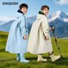 Children's Long Raincoat for Outdoor Use, Rainproof for Boys and Girls, Kids, and Elementary School Students, with a Special Section for Carrying a