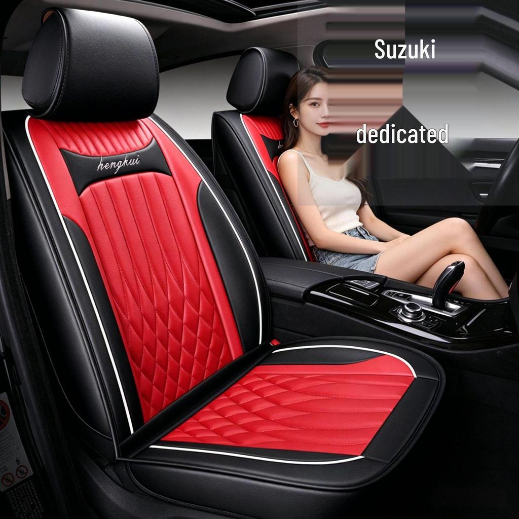 Universal Leather Car Seat Cover Set for Suzuki Tianyu SX4 Hatchback - Full Coverage, Four Seasons Use
