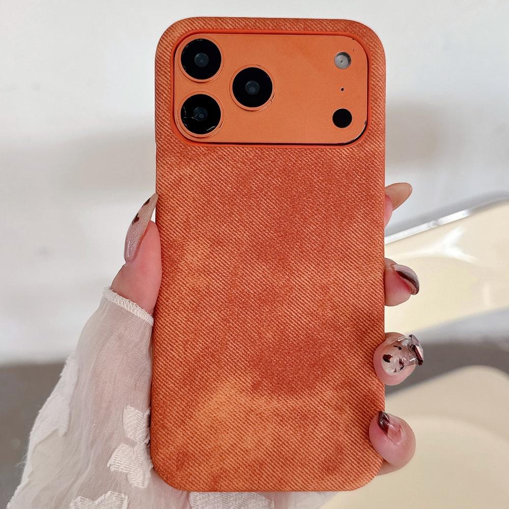 

Розкішний Ретро Джинсовий Тай-Дай Тканинний Чохол Для iPhone 17 Air 16 15 14 Plus 13 12 11 Pro Max 17Pro Безрамковий Ударостійкий Твердий Чохол iPhone 15 Pro Max помаранчевий