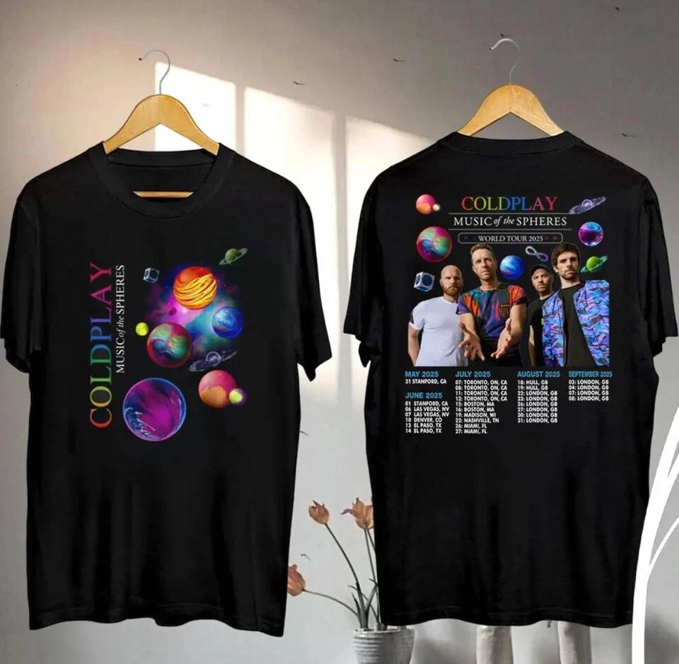 Coldplay Music Of The Spheres Tour 2026 Shirt Coldplay Band Concert Shirt L
