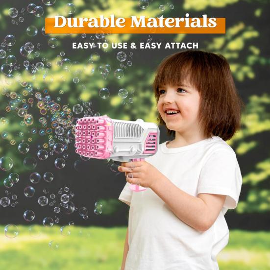Mașină de producere a bulelor cu lumină, 36 de găuri, rezistentă la scurgeri, funcționată cu baterii, portabilă pentru copii, portabilă, automată, suflantă cu bule de jucărie pentru copii mici, băieți, fete, cadou