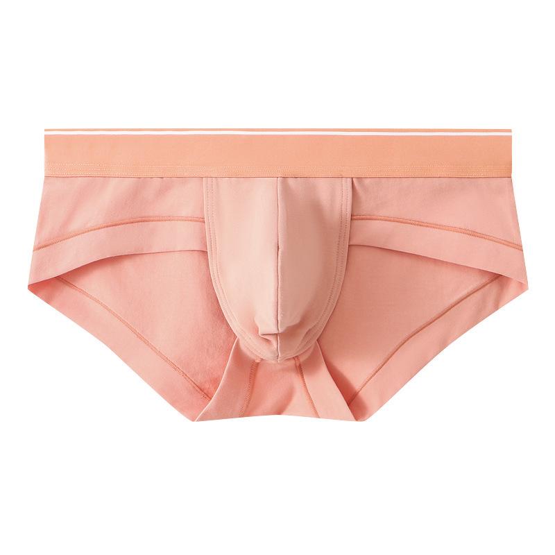 Männliche Frühjahrs- und Sommer-Sexy Reine Baumwolle U-Konvex Große Tasche Atmungsaktive Niedrige Taille Dreieck-Slips