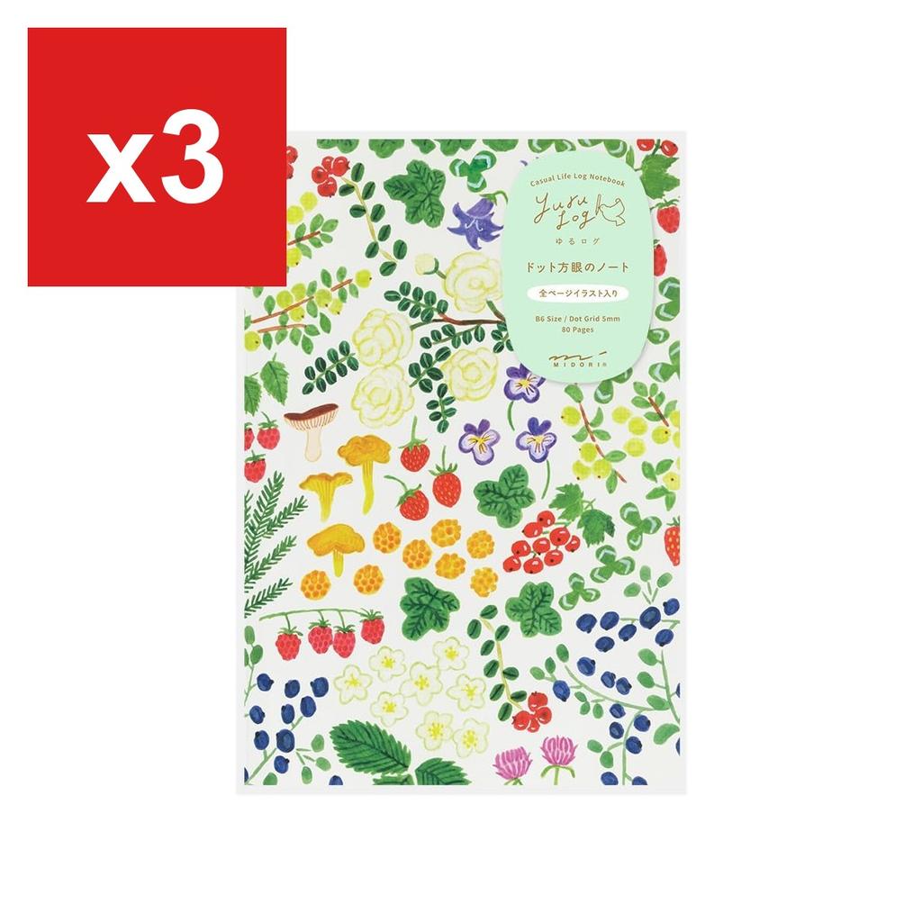 Midori Yuru-Log Casual Notebook, B6 - Nordic Pattern