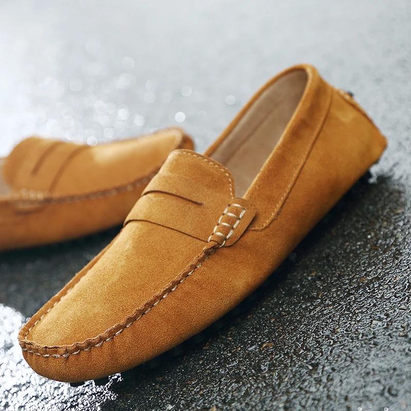 Fashion Summer Men Casual Shoes Fashion Men Shoes Genuine Leather Handmade Mens Loafers Moccasins Slip On Men's Flats Male Driving Shoes