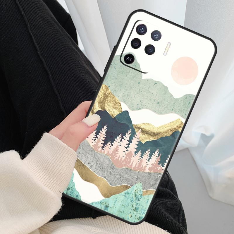 Star Lake Mountain Case For Oppo A54 A74 A94 A18 A57 A17 A77 A38 A58 A78 A98 A80 A60 A40 A96 A76 A16 A15 A5 Pro