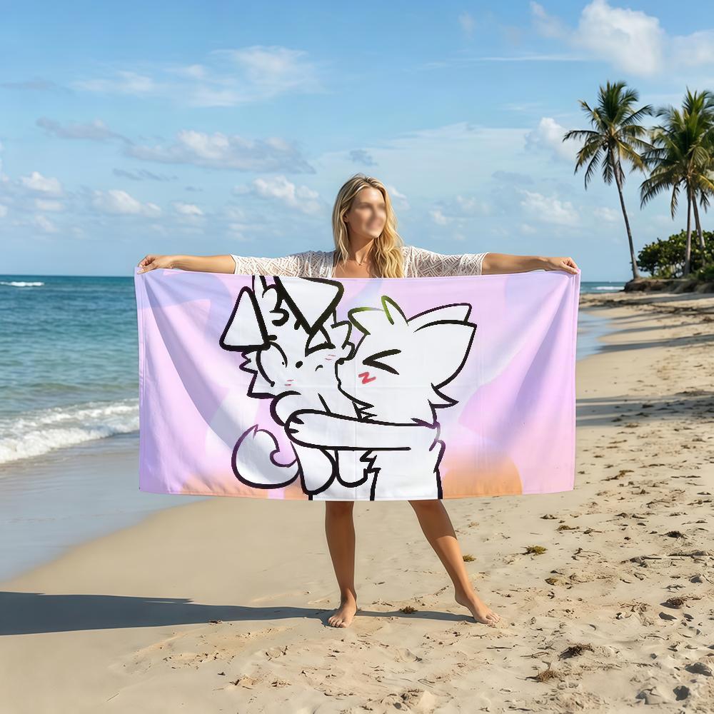 Cartoon Boykisser SillyCat Towel Soft Pool Gift For Travel Gym Shower Camping Quick Dry Sports Beach Towel