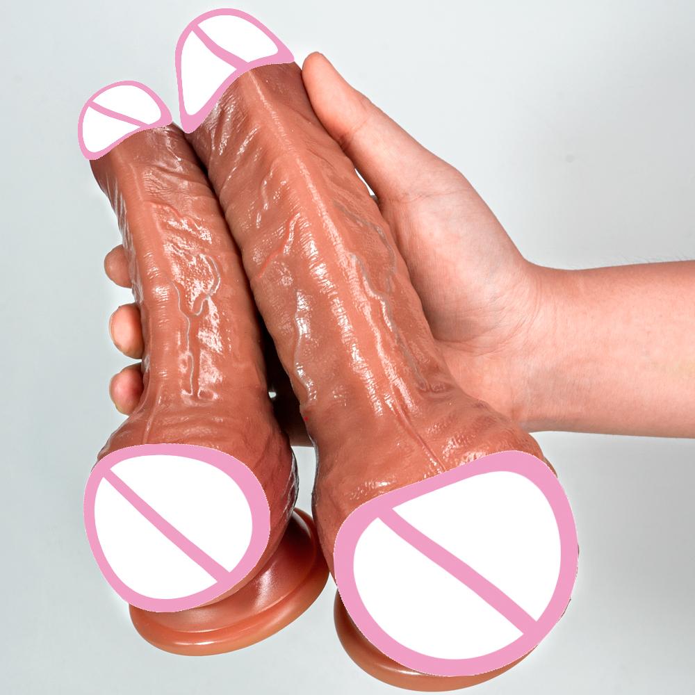 Big Penis Realistic Dildo Super Soft Silicone with Suction Cup Vagina Stimulato G-spot Curved Shaft Sex Toys For Women Men Gay