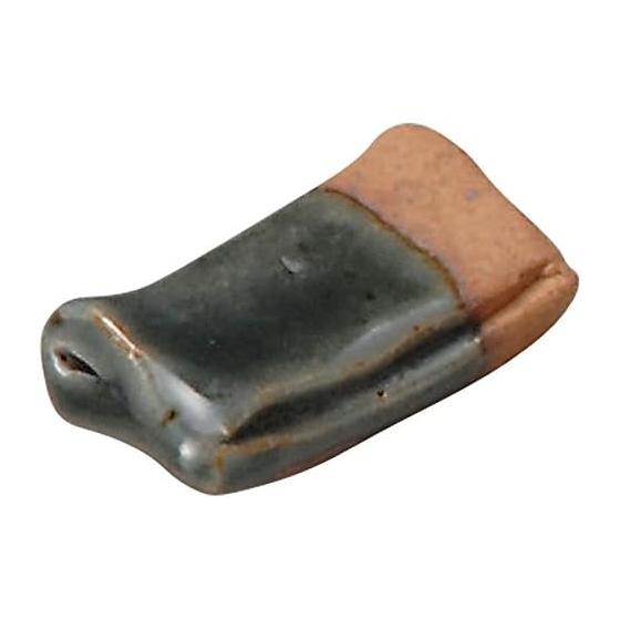 Yamashita Kogei Chopstick Rest, Blue, 5.5x2.8cm, Handmade Bizen Blue Glaze Rectangular Stacked Chopstick Rest, for Japanese Restaurant Use