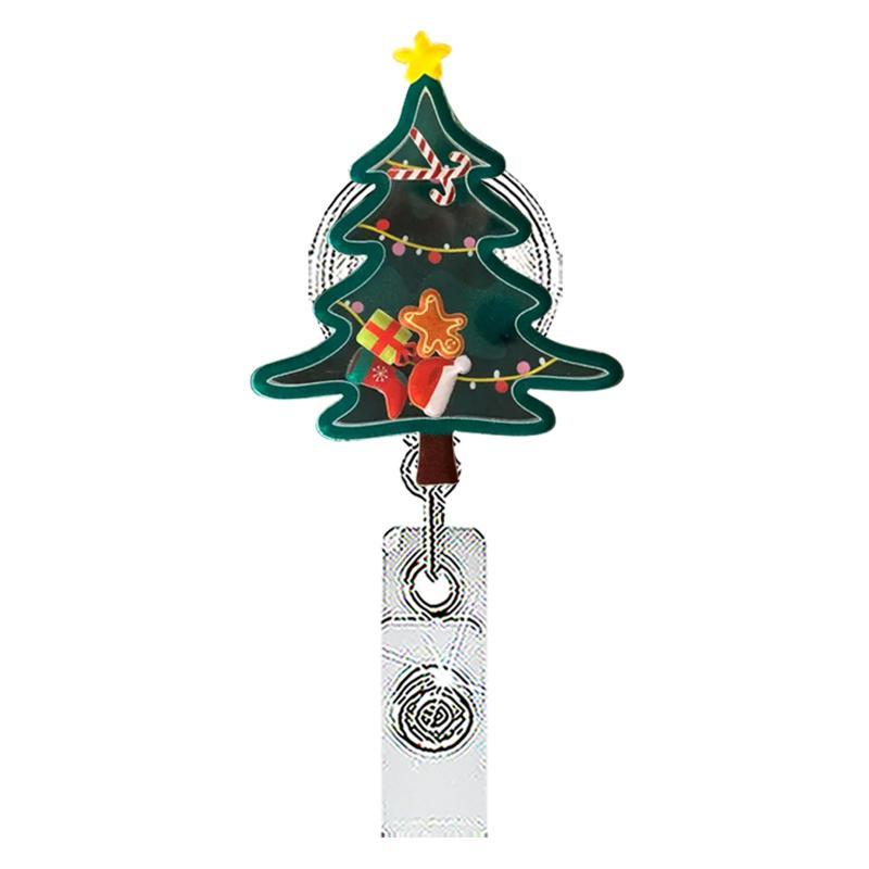Christmas Badge Reel Holiday Patterned Badge Reel Clip Holiday Pattern Badge Reel Individual Packaged Christmas Id Holder