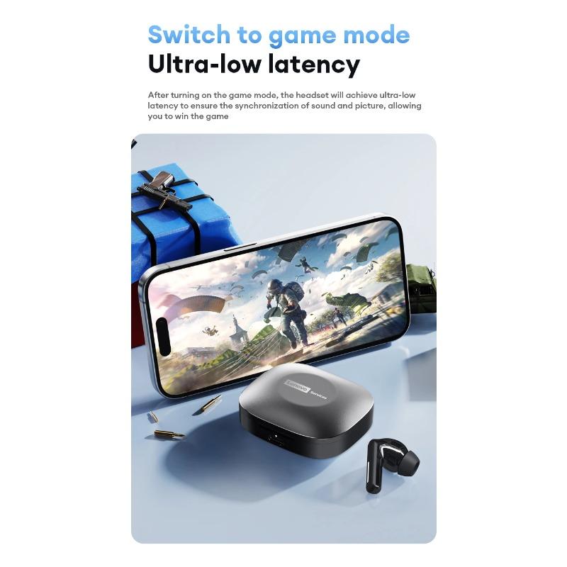 Auricular Bluetooth Inalámbrico Lenovo LE209, Cancelación de Ruido ANC, Música HiFi, Auriculares Bluetooth, 30H Duración de la Batería, Auriculares para Juegos