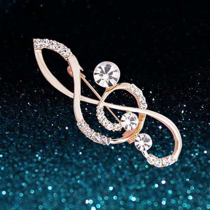 High-End Alloy Brooch with Pearl Imitation and Rhinestone Corsage Pin - Fashion Accessory