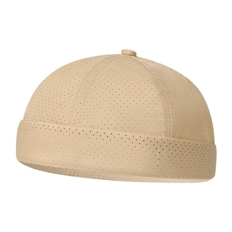 Lightweight Quick Dry Polyester Beanies With Adjustable Strap Casual Brimless Hat For Running Gym Daily Use