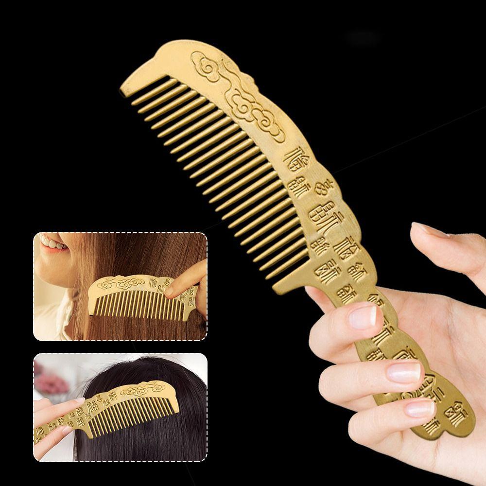 Anti-static Pure Brass Comb Handmade Gift Hair Comb Home Dressing Table Decoration