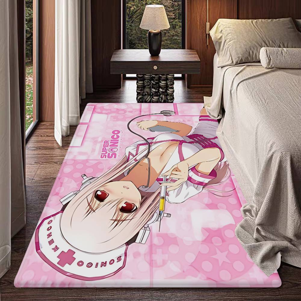 Super Sonico Manga Room Mats Washable Non-Slip Living Room Sofa Chairs Area Mat Kitchen Alfombra
