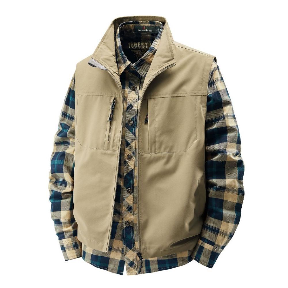 Summer Men Outdoor Breathable Sleeveless Vest Men Casual Multi Pocket Vest Man Cargo Safari Work Waistcoat Plus Size 6XL