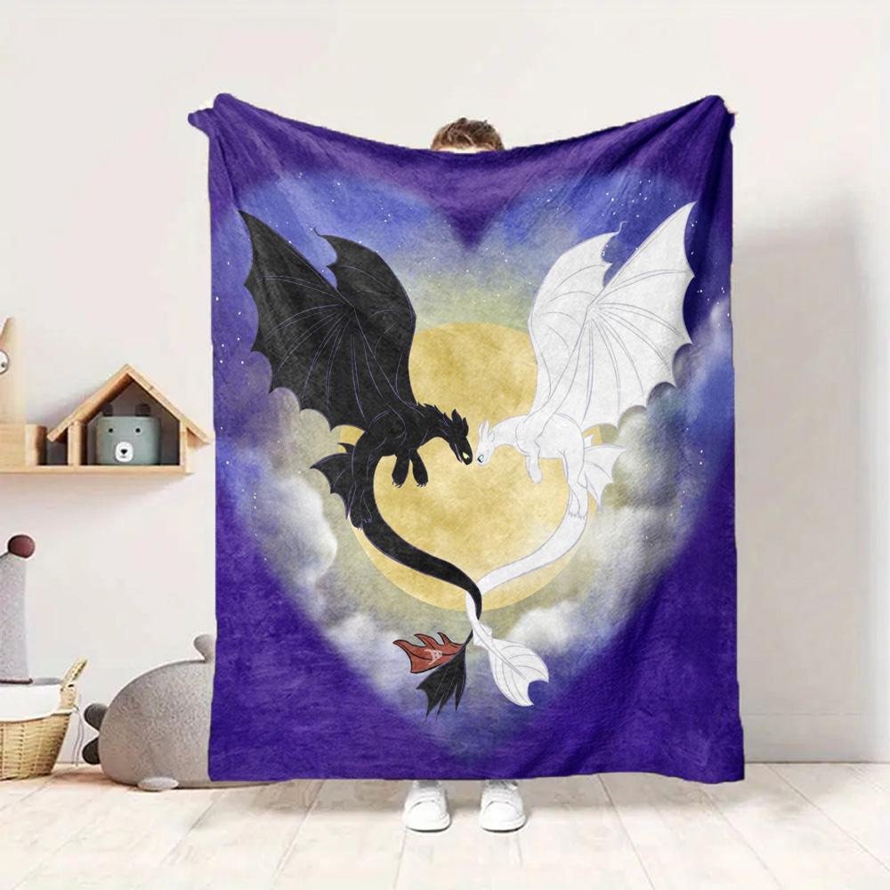 Dragon Love Flannel Blanket Throw Blanket Soft Warm Sofa Bed Camping Home Decor Unique Christmas Gift C9211818