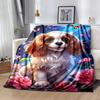 1pc Dog Printing Lightweight Flannel Blanket, Comfortable and Warm Blanket, for Camping Sofa Bed and Couch Office, Suitable for Gift Blankets