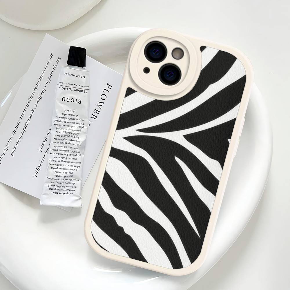 Zebra Pattern Art For IPhone 16 15 14 13 12 11 Pro Max Plus Leather Phone Cover