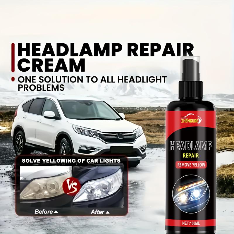 100ml Headlight Repair Spray, Innovative Car Headlight Repair Kit, Easily Solves the Problem of Oxidation and Yellowing, Restores the Shine of the