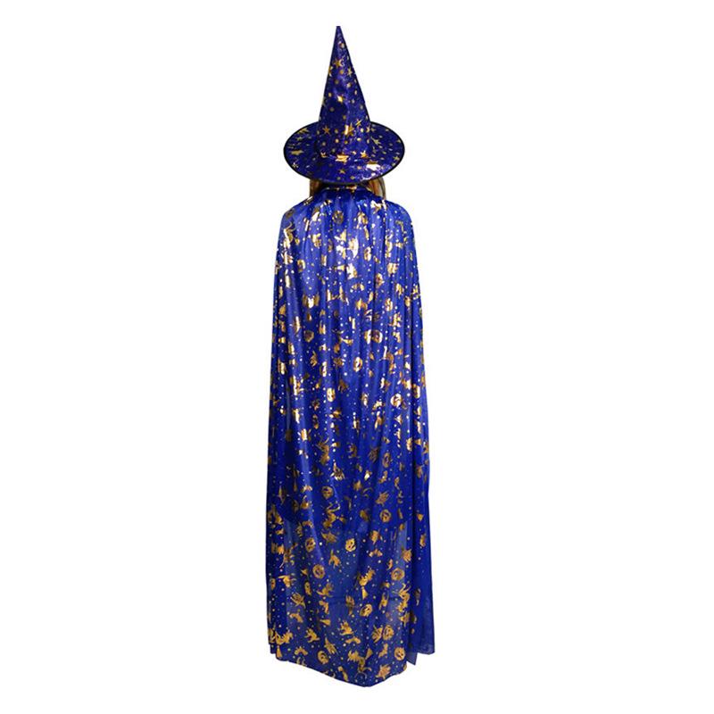 Gold Stamped Pumpkin Halloween Cape for Kids & Adults