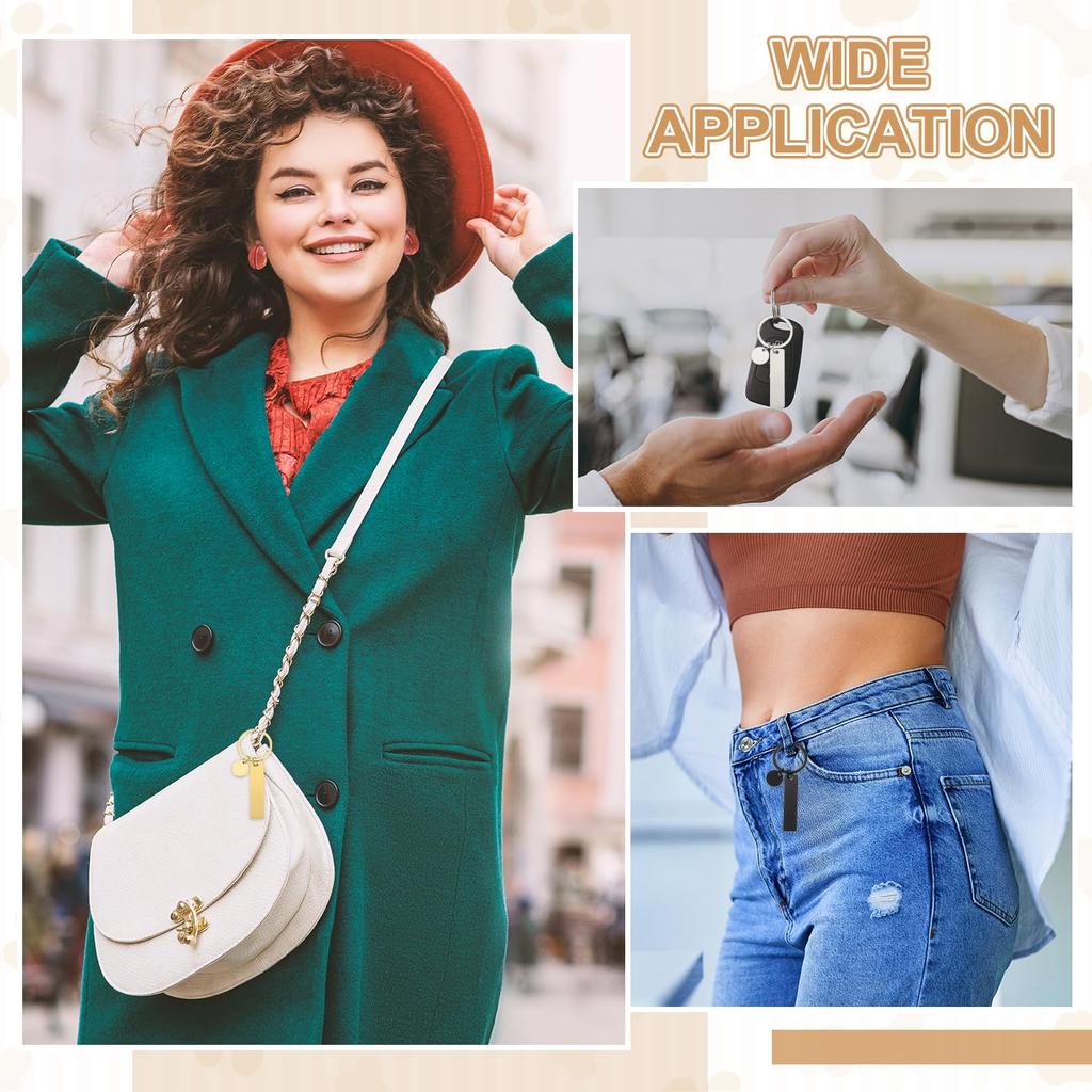 PATIKIL Stainless Steel Engraving Keychain 30 Metal Leather Engravable Stamping Blank Key Ring Tags for DIY Keychain Rose Tone Blanks, Pieces, Crafts,