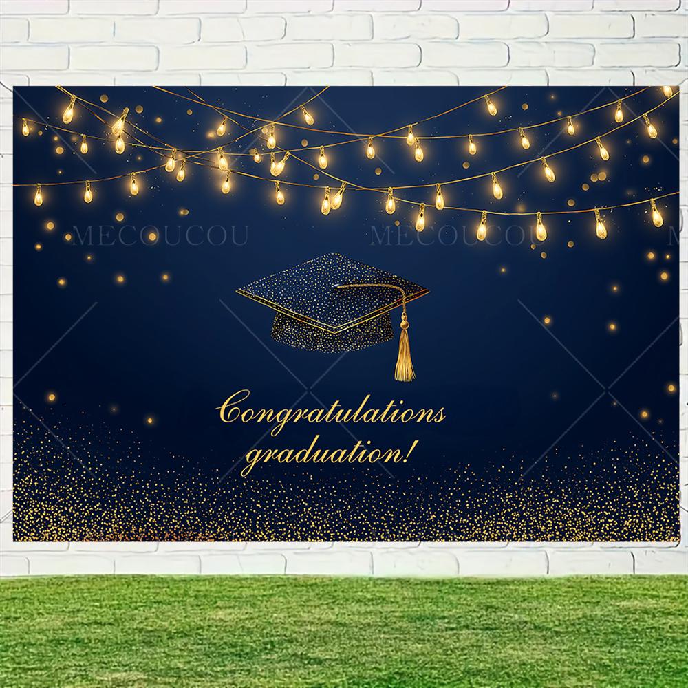 Graduate Themed Banner Customized Student Outdoor Garden Party Decorations Provided Portrait Photography Background Studio Props