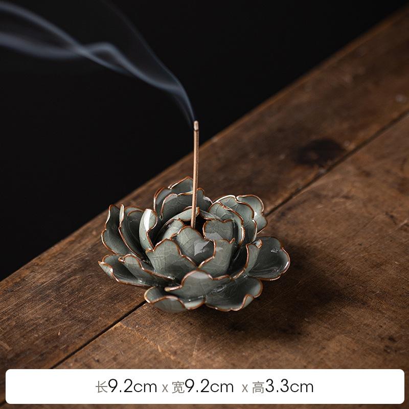 Handcraft Ceramic Incense holder Floral Caly incense burner Neutral Home Decor Flower Incense Holder