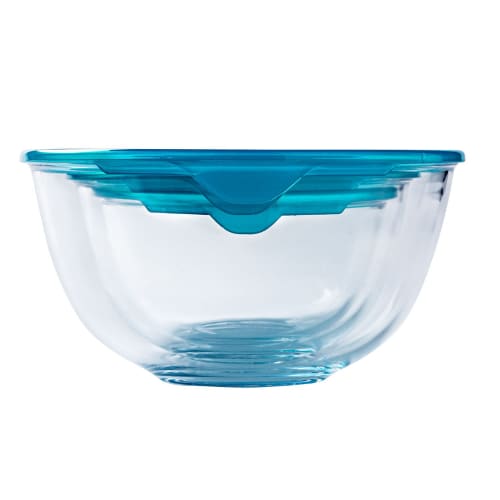 Synergy Trading PYREX Heat-Resistant Glass Bowl with Lid, Microwave-Safe, Clear, 2.0L (PRX0007)