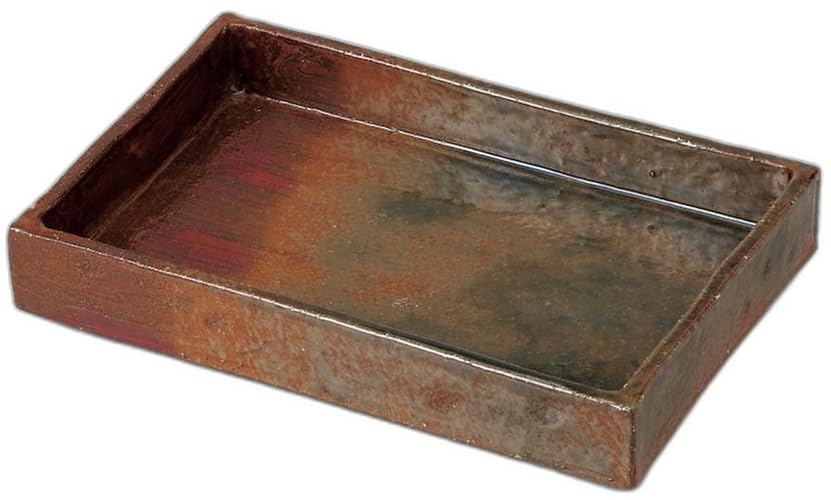 

square bowl x x Appetizer Setomonohonpo Rusty-woven (large) [22 15.5 3.5cm] dish, ceramic,