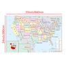 Frameless Wall Hanging Decor,Geographical Tool,Tourism/education Tools,Map of The United States (Chinese Language)