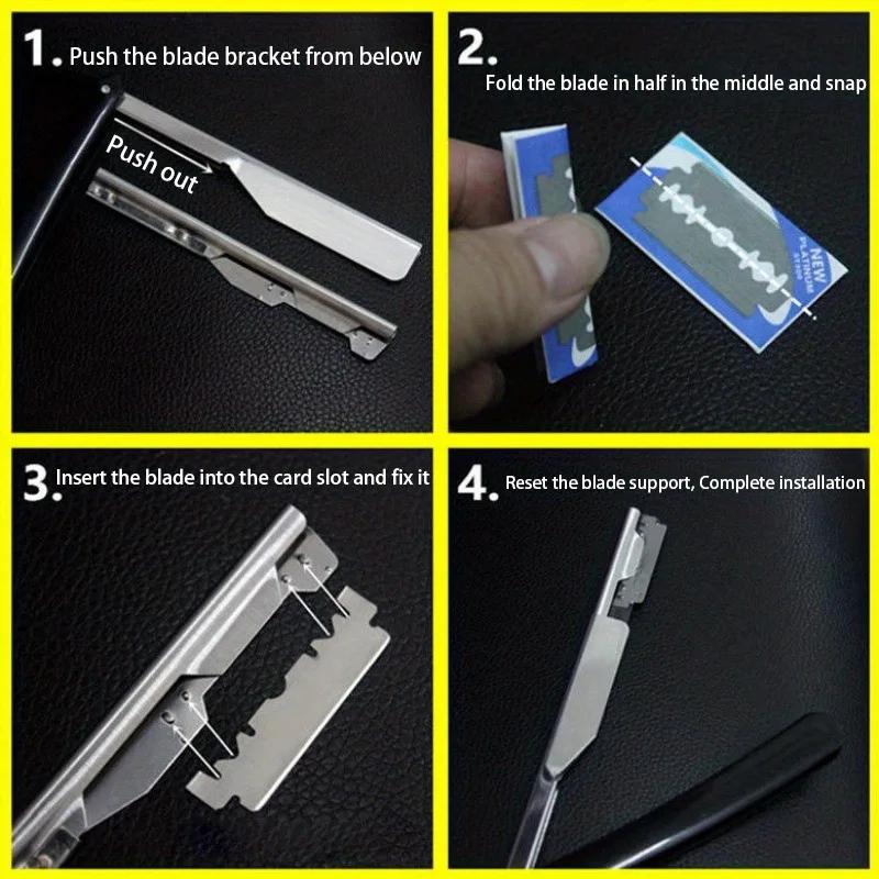 Manual Shaver for Men Barbershop Razor Stainless Steel Shank Is Easy To Use Safety Razor 1Pcs Shaving Razor with 10pcs Blades