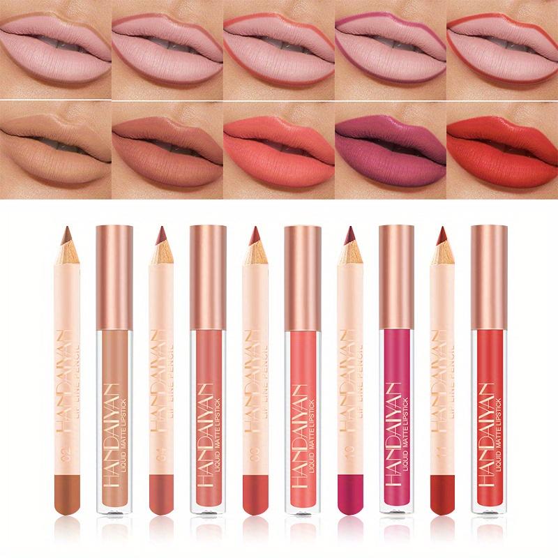 

Блеск для губ с антипригарным покрытием, комбинированный набор подводок для губ, матовая помада, бархатный карандаш для губ