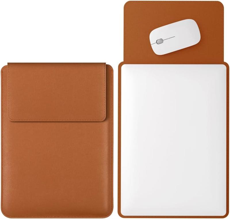 Housse Sacoche Ordinateur Portable Mince Portable Polyvalente pour Macbook Air 13 14 15 16 Pouces Puce M5 M4 M3 M2 Housse Mac Book Pro Accessoires 15 - 16 inch marron