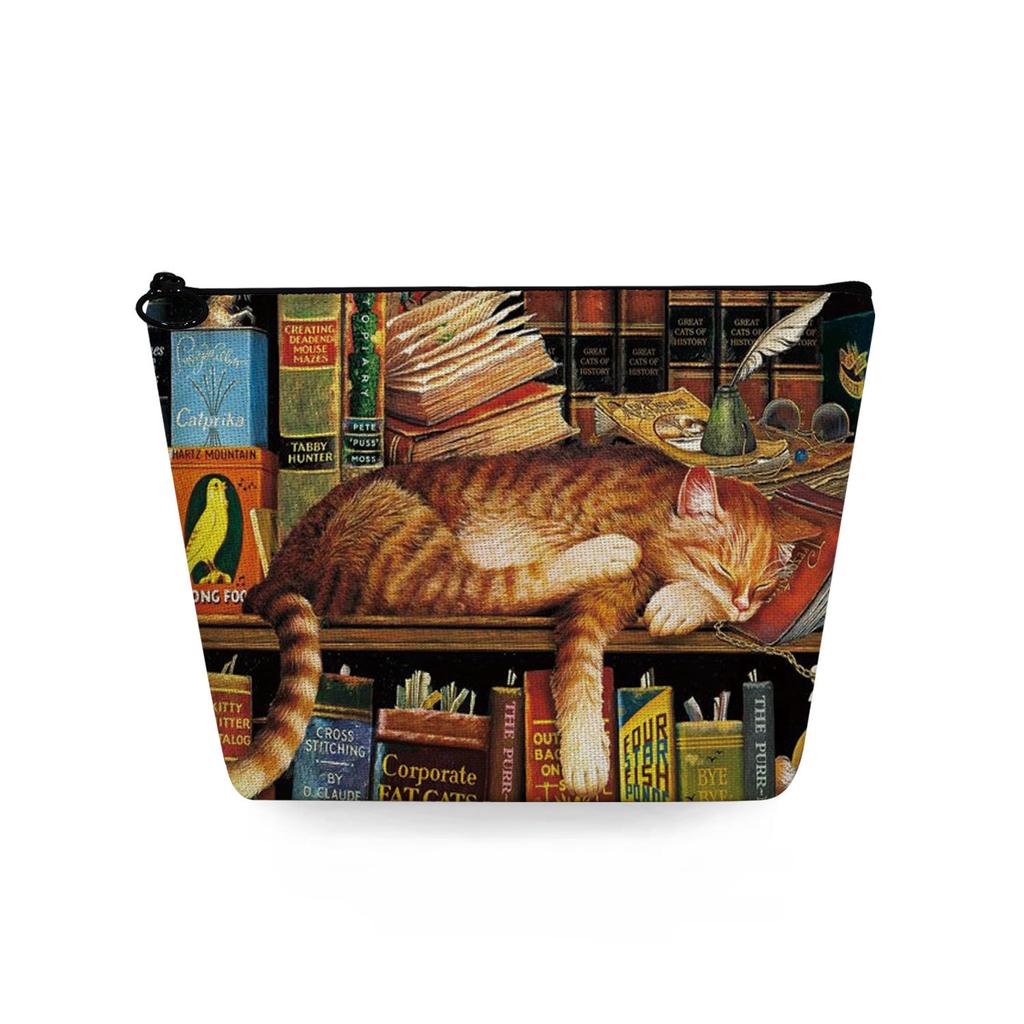 Dam Katt Tryck Sminkväska Toalettartiklar Organisera Reseförvaringsfodral 6784