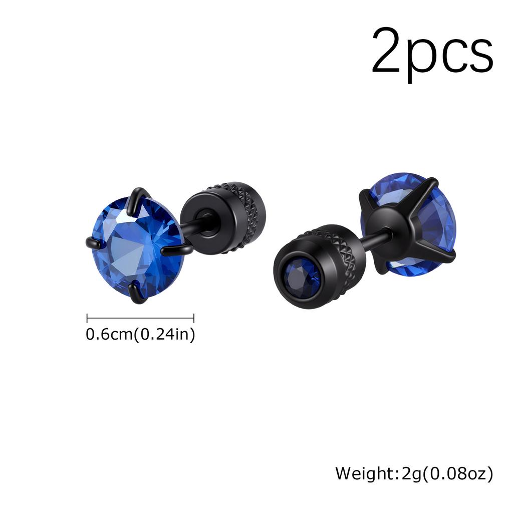 CZ Stud Earrings for Men Women,Hypoallergenic Stainless Steel Round Cubic Zirconia Stud Earrings,Body Piercing Jewelry