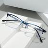 New Fashionable Semi-Rimless Myopia Glasses Openwork Temple Arms Unisex Business Minus Diopter Eyeglasses 0 To -4.0