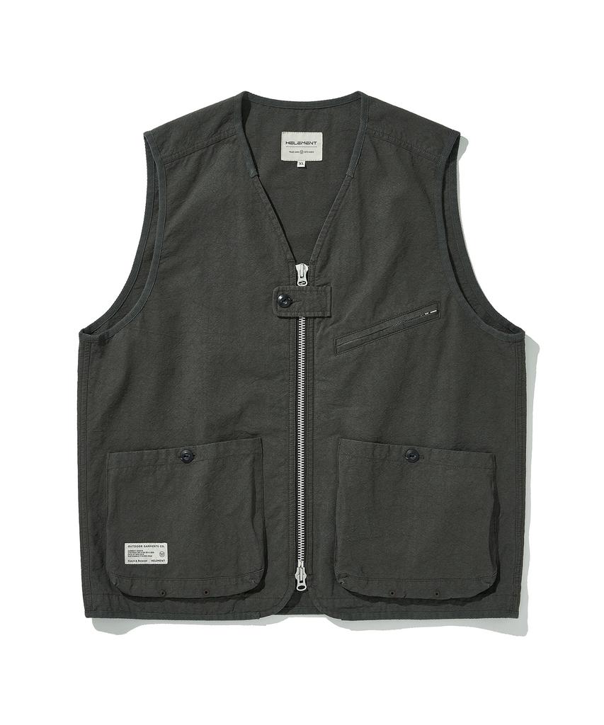 Helement Pigment Cotton Vest (Charcoal)