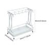Compact Umbrella Stand with Drip Tray, Multifunctional And Metal Storage for Hotel Entrance.