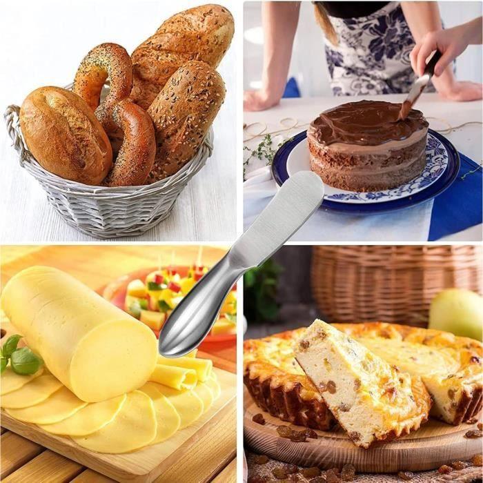Couteaux à Beurre Épandeur de Fromage - 2 pièces - Acier inoxydable - Poignée Ergonomique - 14 x 2 cm