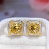 Citrine Stud Earrings: S925 Silver with Natural Design