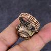 Natural Rhodochrosite Gemstone Copper Wire Wrap Jewelry Ring Size 8.5 ET-4661